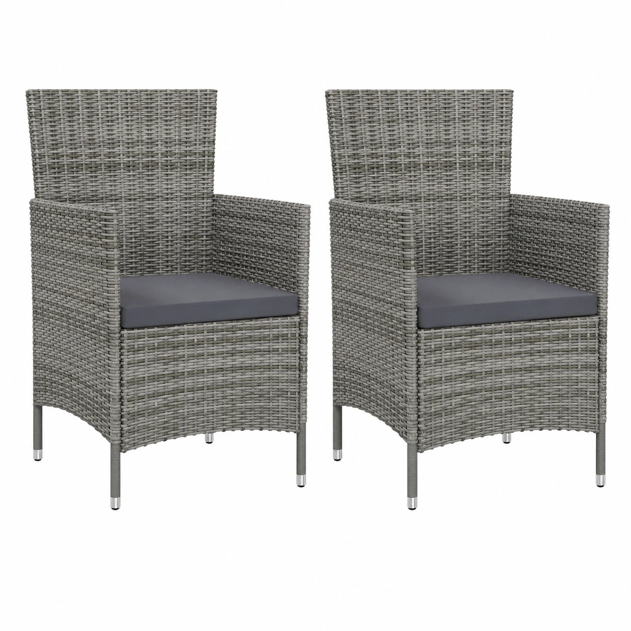 Conjunto de 2 Sillones de Jardín con Cojines de Ratán Sintético Gris para Exteriores