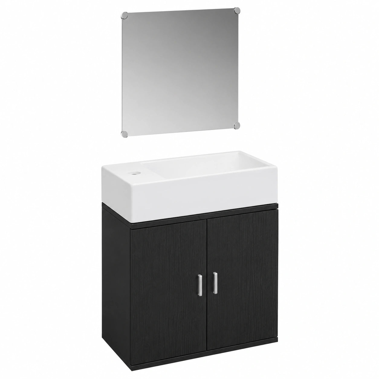 Conjunto de Muebles de Baño con Lavabo 3 Piezas en Negro