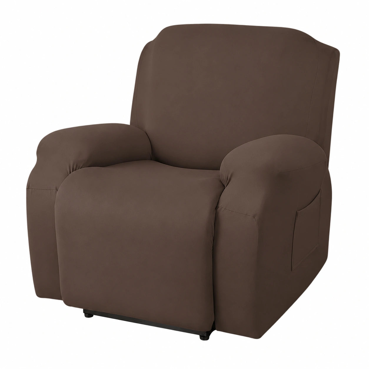 Cubre Sillón Relax 1 Plaza Elástico con Bolsillos Laterales, Fundas Reclinables Lavables en Café