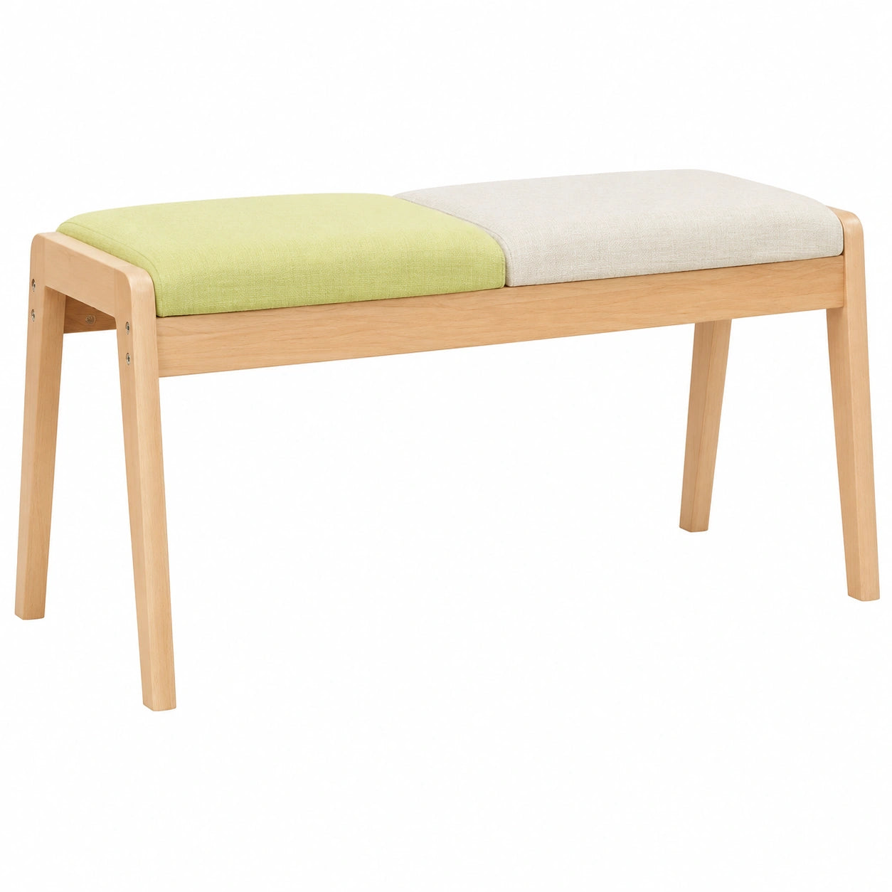 Banco Tapizado de Lino para Dormitorio y Sala con Patas de Madera