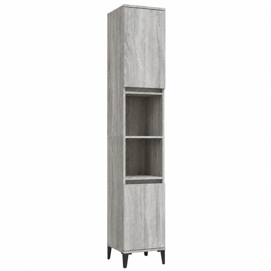 Conjunto de Muebles de Baño 3 Piezas Madera Gris Sonoma - vidaXL
