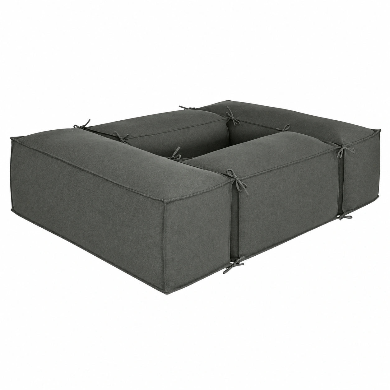 DESHOME - Sofá Puf Impermeable para Jardín 220x160 cm, Diseño Moderno y Elegante, Color Gris Marrón