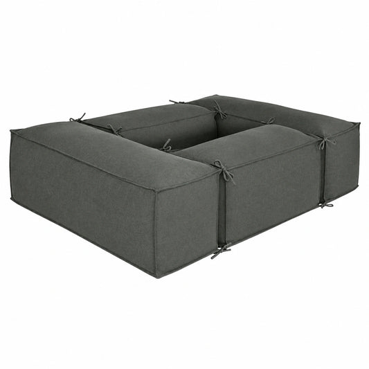 DESHOME - Sofá Puf Impermeable para Jardín 220x160 cm, Diseño Moderno y Elegante, Color Gris Marrón