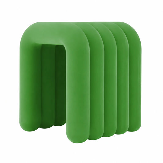 Puf Otomano Moderno de Franela para Sala y Dormitorio, Set de 4 en Verde