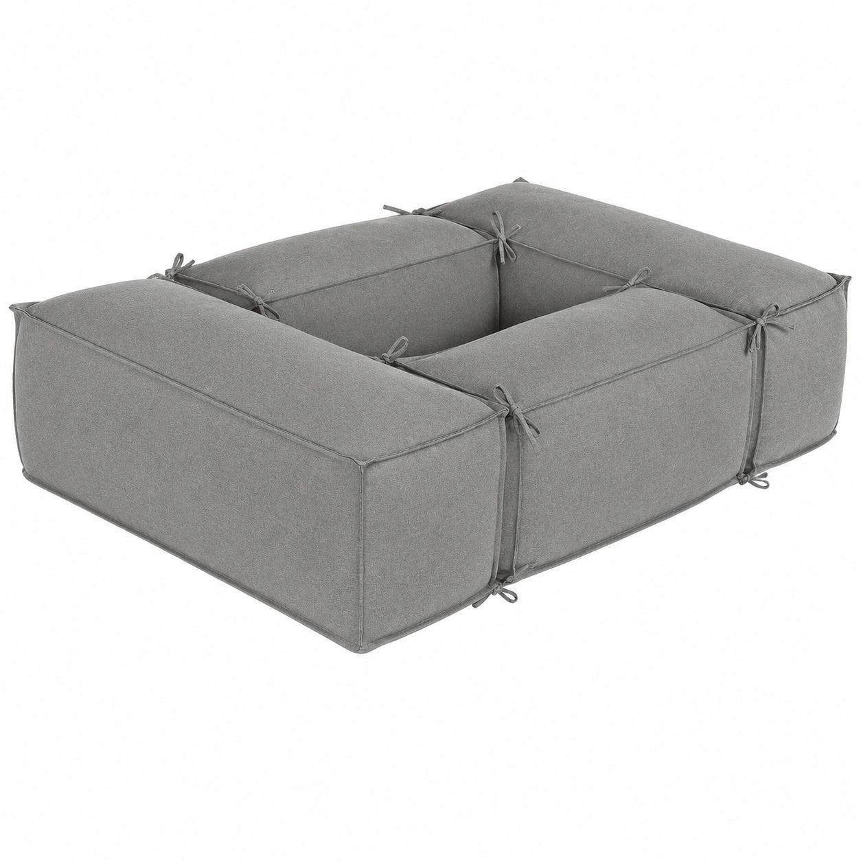 Sofá Puf de Jardín Interior y Exterior 220 x 160 cm - Diseño Moderno, Color Gris Polvo