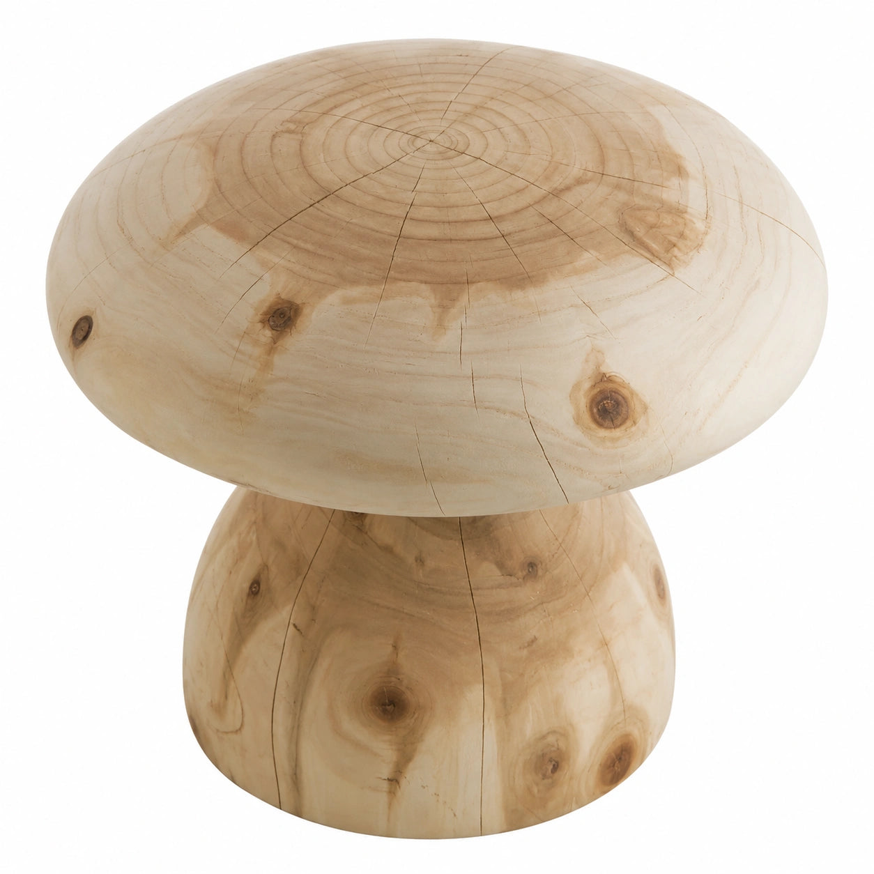 Taburete de Madera Tallada Hecho a Mano, Reposapiés Natural, Asiento Rústico, Decoración Personalizada (32 x 45 cm)