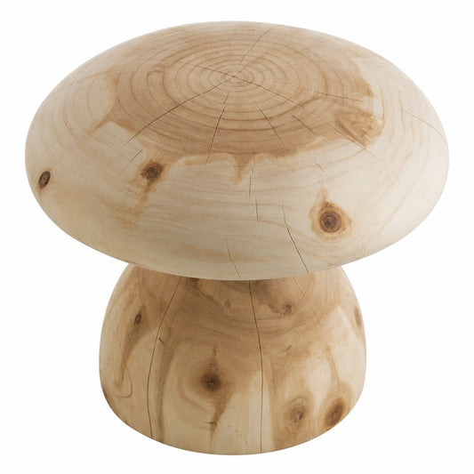 Taburete de Madera Tallada Hecho a Mano, Reposapiés Natural, Asiento Rústico, Decoración Personalizada (32 x 45 cm)