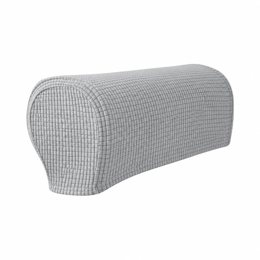 Protector de Reposabrazos para Sofá, 2 Unidades, Jacquard Elástico y Lavable, Antimanchas, Color Gris Claro