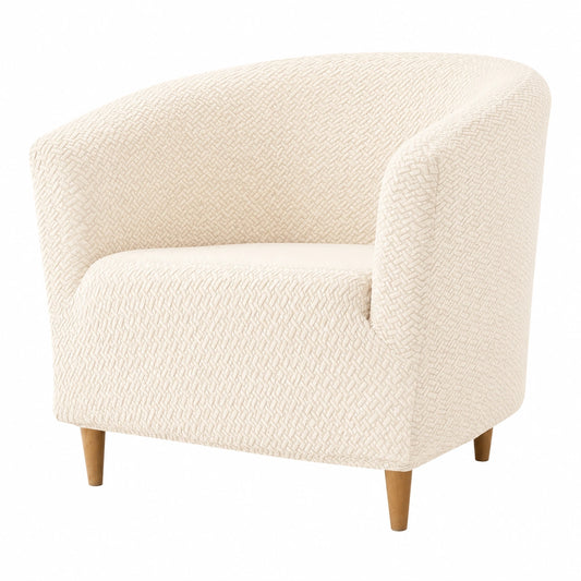 Funda Elástica para Sillón Chesterfield Beige, Protector Universal Desmontable para Sillas de Club